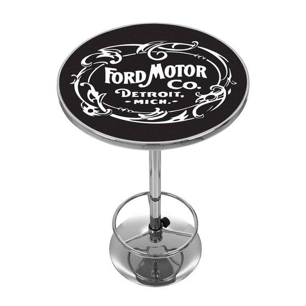 Trademark Vintage 1903 Motor Company Chrome Pub/Bar Table