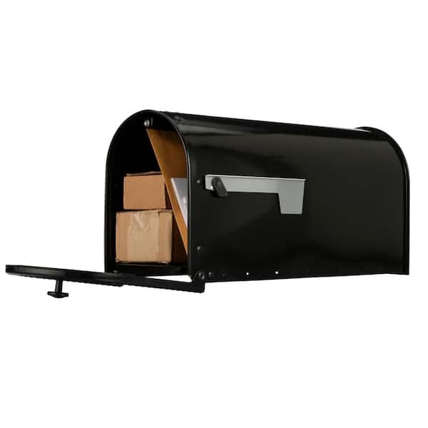 Edwards Large, Steel, Post Mount Mailbox, Black Edwards Large, Steel, Post Mount Mailbox, Black