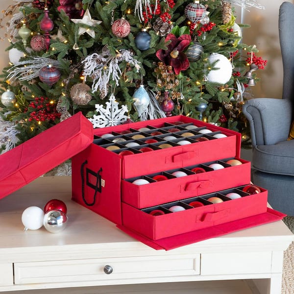 Santa\'s Bags 3-Drawer Christmas Ornament Storage Box (72 Ornaments ...