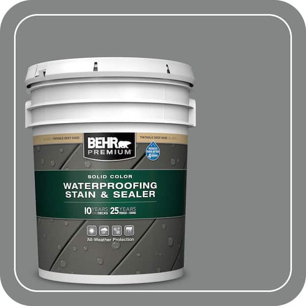 5 gal. #6795 Slate Gray Solid Color Waterproofing Exterior Wood Stain and Sealer