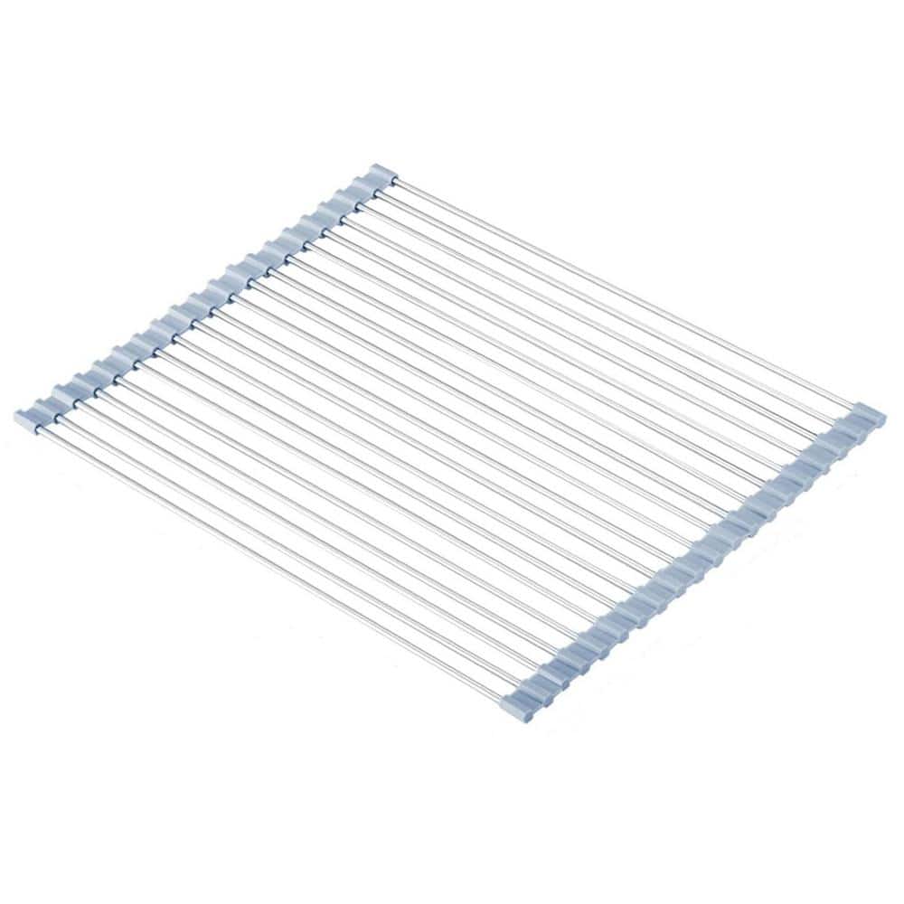 Over The Sink Roll Up Dish Drying Rack Kitchen Foldable Dish Drainer Stainl