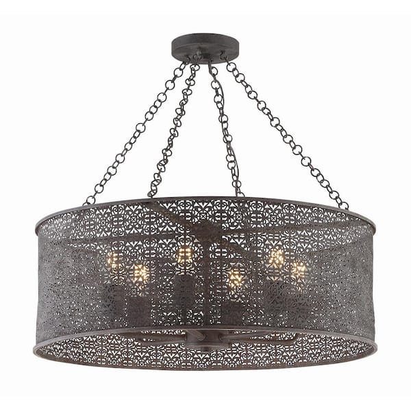 Jasmine 6-Light Forged Bronze Standard Chandelier