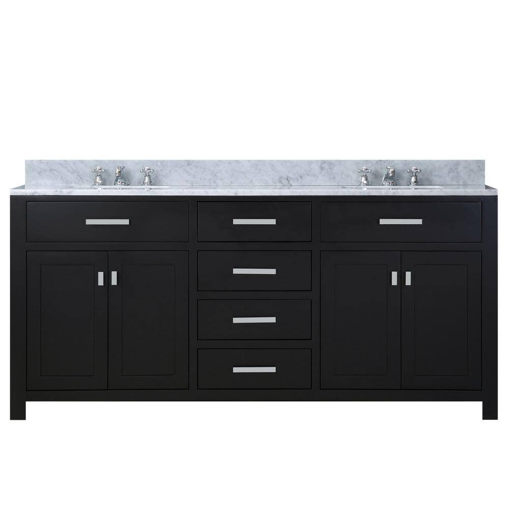 Water Creation 60 In Vanity In Espresso With Marble Vanity Top In Carrara White Madison 60e The Home Depot