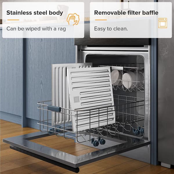 30 in. 900 CFM Ducted Wall Mount Range Hood in Stainless Steel with Gesture Sensing Control Function and LED Lighting