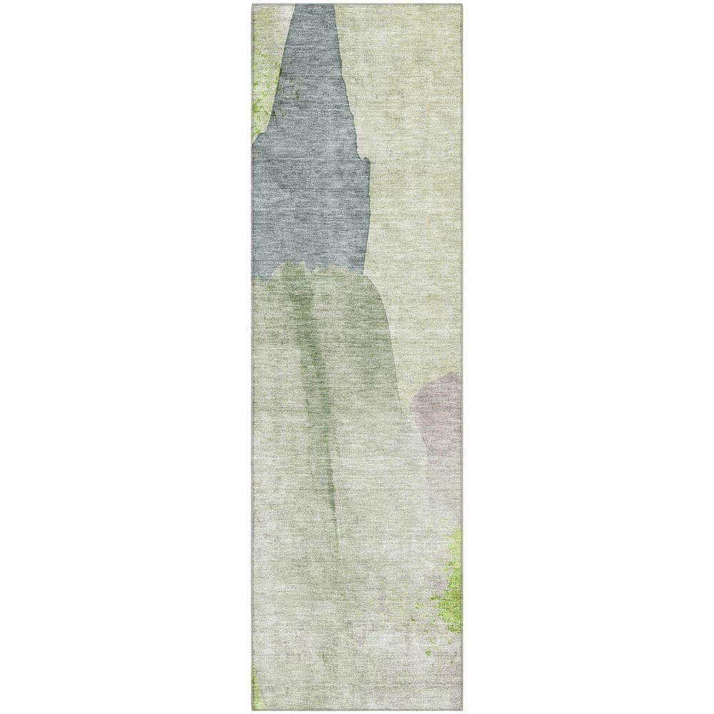 Mayfield Premium Machine Washable Abstract AMF1986 Aloe 2 ft. x 7 ft. Runner Rug price history on PriceWatchPro