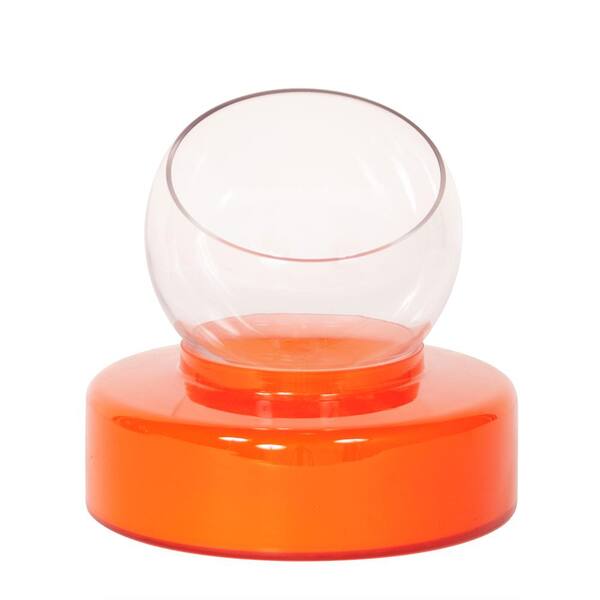 Unbranded Small Hand-Blown Orange Opaque Round Glass Decorative Vase