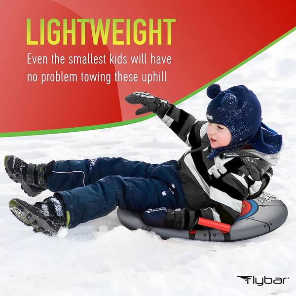 Superio Round Snow Saucer Sleds- 24" Plastic Disc Sleds For Kids And Adults Heavy Duty Sled Discs With Handles For Downhill Sledding Winter Outdoor Sports Red Blue Green