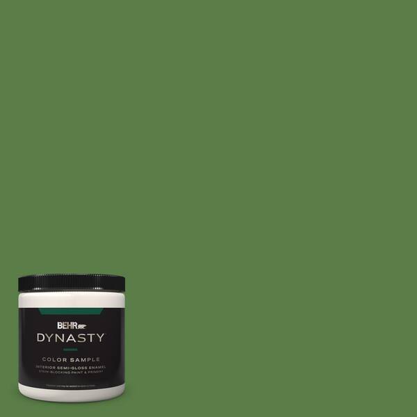 BEHR DYNASTY 8 oz. #S-H-430 Mossy Green Semi-Gloss Enamel Stain-Blocking Interior/Exterior Paint and Primer Sample