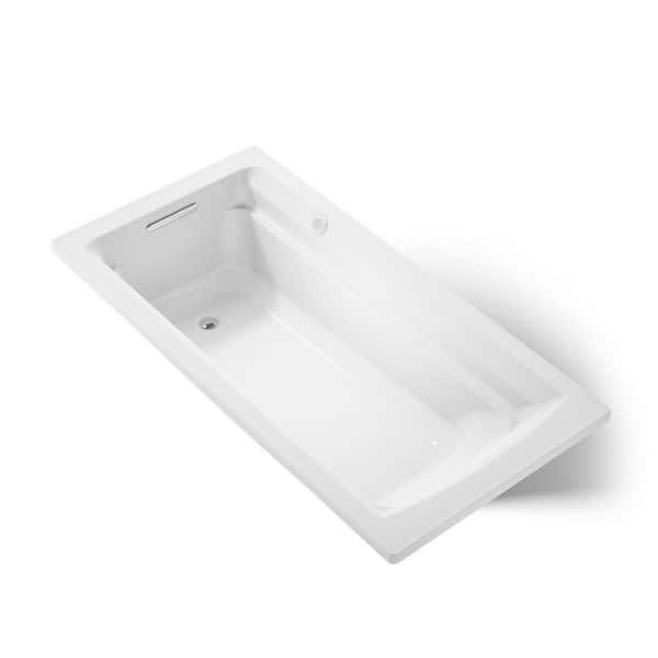 Archer 72 in. Rectangular Drop-in Air Bath Bathtub in White