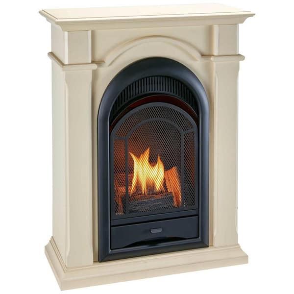 ProCom Heating ProCom Dual Fuel Ventless Gas Fireplace System With Corner Combo Mantel - 15,000 BTU, T-Stat
