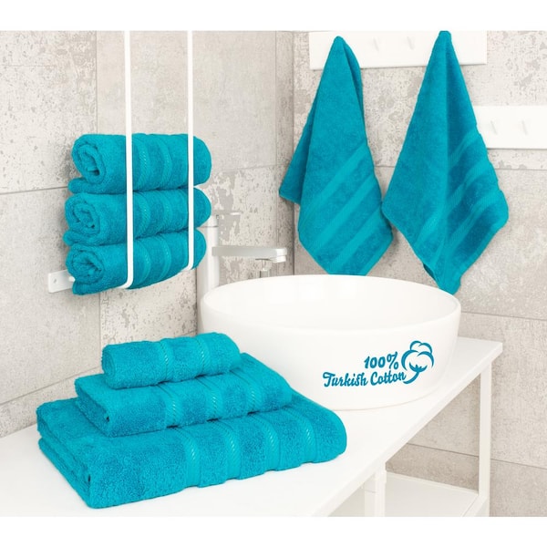 American Soft Linen 6 Piece Turkish Cotton Bath Towel Set - On