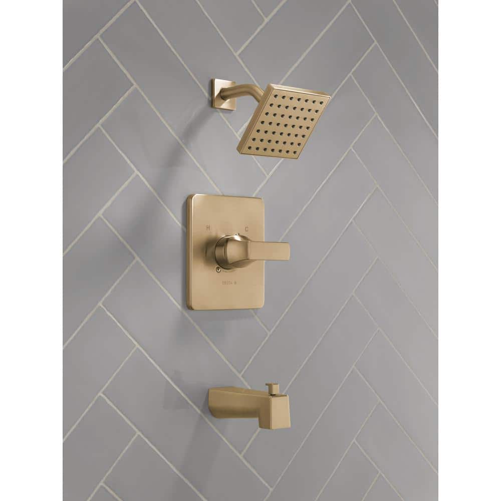 Velum Champagne Bronze Single-Function Tub and Shower Faucet Set