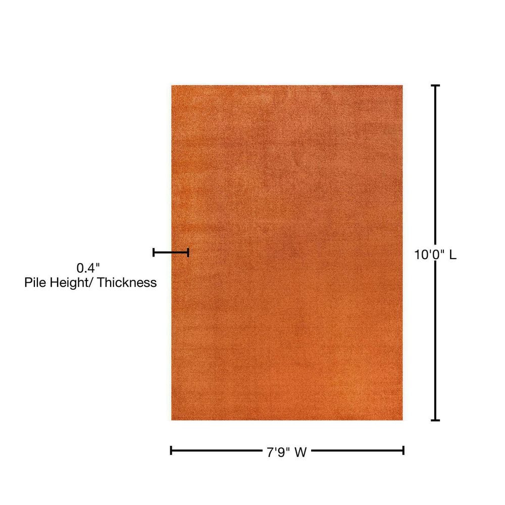 Haze Solid Orange Synthetic 8' x 10' Area Rug