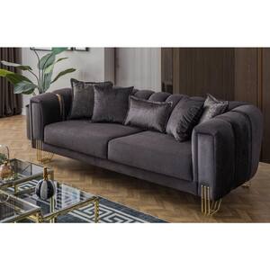 Dynasty Collection 70 in. Grey Microfiber 2-Seater Loveseat