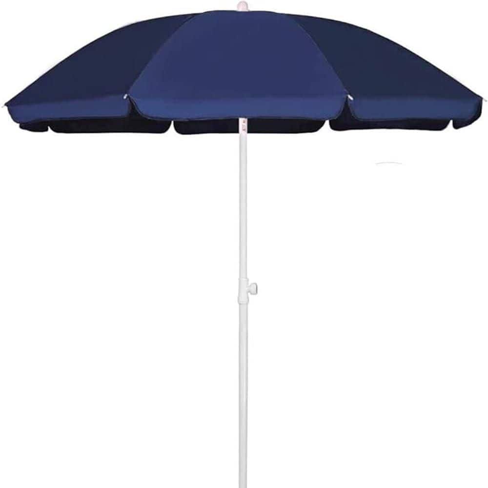 6 ft. Steel Tilt Beach Umbrella in Blue