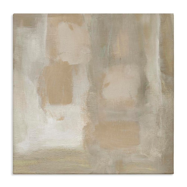 Beige Neutral Painting by Carol Robinson Unframed Abstract Graphic Art Print 24 in. x 24 in.