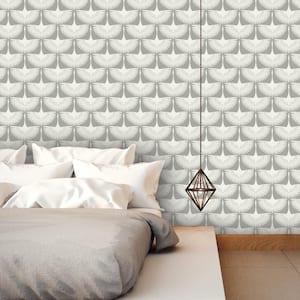 Genevieve Gorder Chalk Feather Flock Vinyl Peel and Stick Wallpaper Roll (Covers 28 sq. ft.)