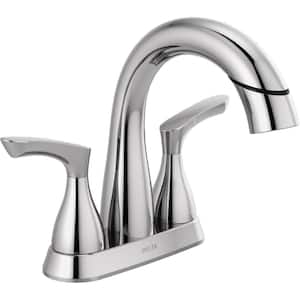 Broadmoor 4 in. Centerset 2-Handle Pull-Down Spout Bathroom Faucet in Chrome