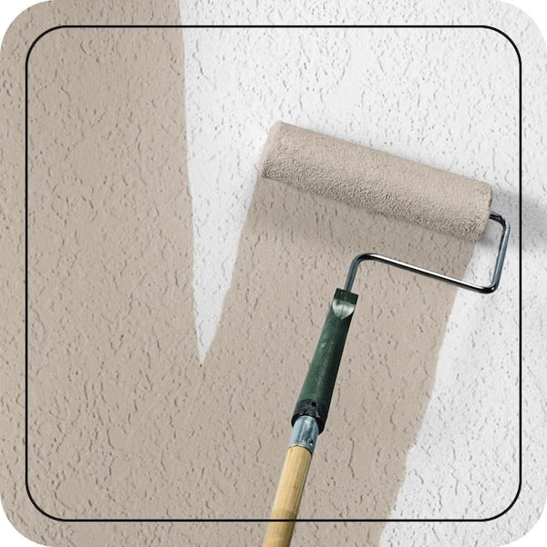 5 gal. #PPU5-13 Creamy Mushroom Satin Interior/Exterior Masonry, Stucco and Brick Paint