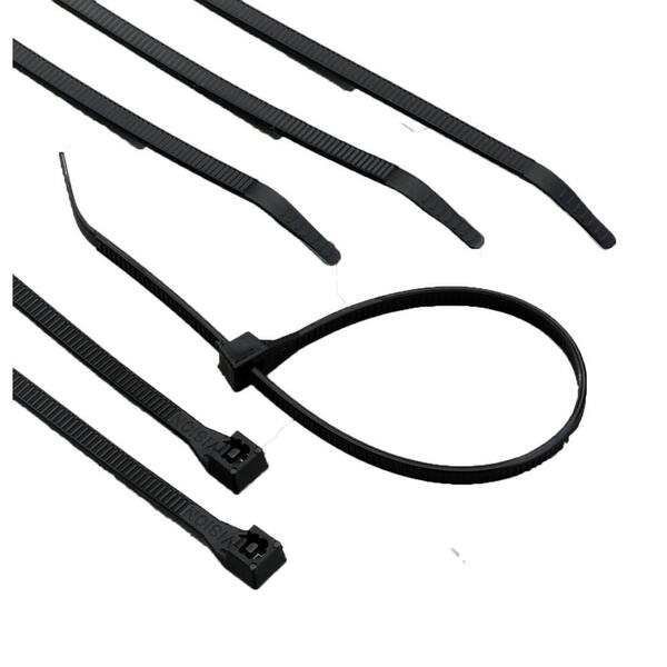Commercial Electric 11 in. UV Resistant 75 lbs. Tensil Strength Double Lock Black Cable Tie (500-Pack)