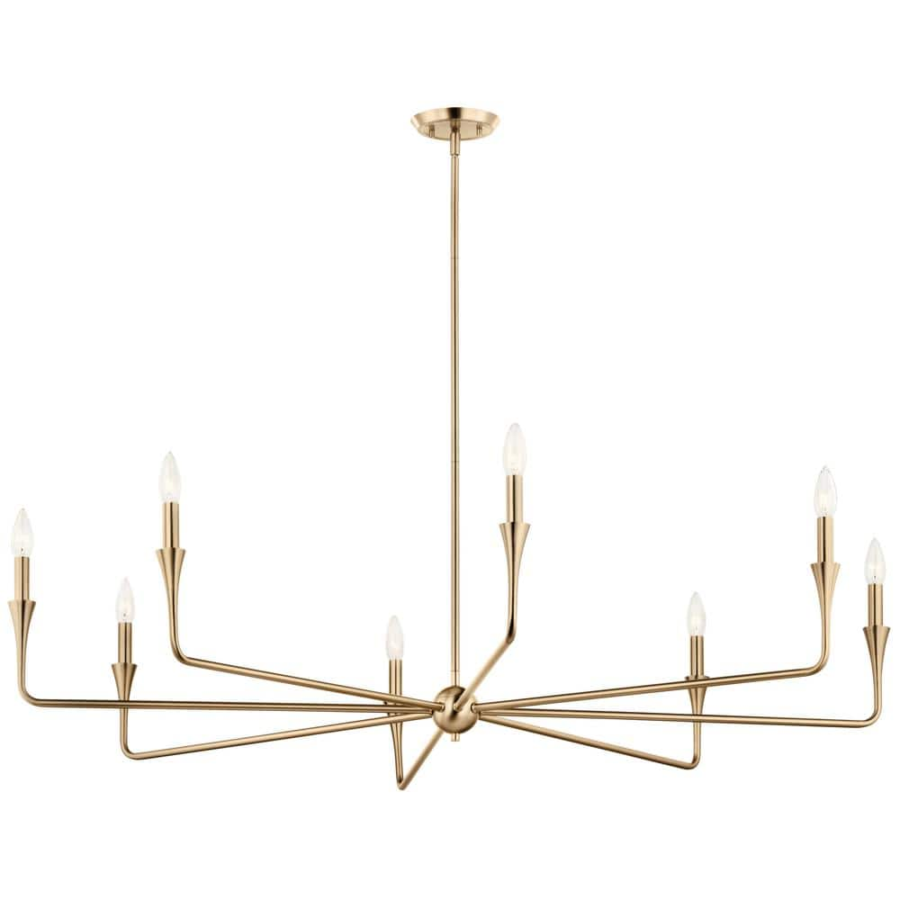 KICHLER Alvaro 50 in. 8-Light Champagne Bronze Modern Candle Chandelier ...