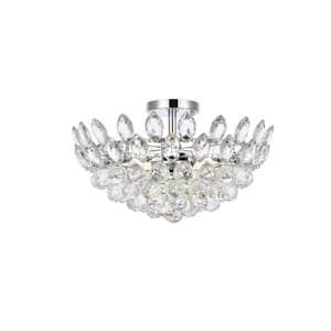 Timless Home 18 in. 5-Light Contemporary Chrome Flush Mount with No Bulbs Included