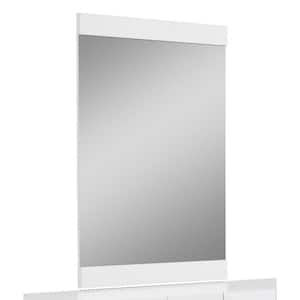 Charlie 45 in. x 32 in. Classic Rectangle Framed White Vanity Mirror