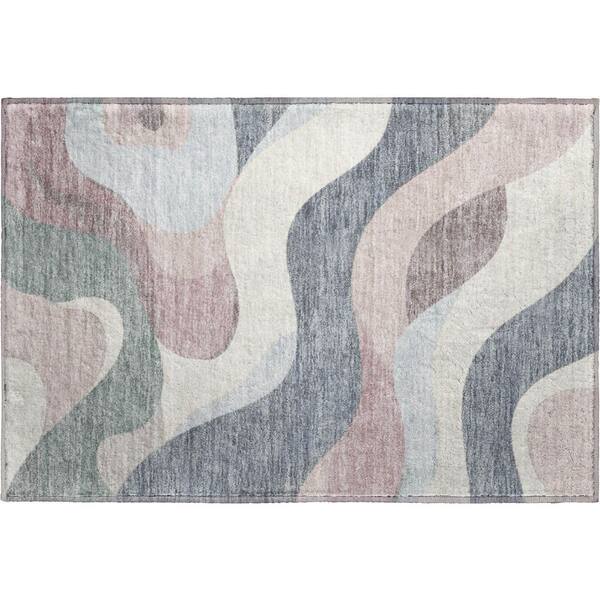 Mayfield Premium Machine Washable Abstract AMF2186 Blush 2 ft. x 3 ft. Accent Rug
