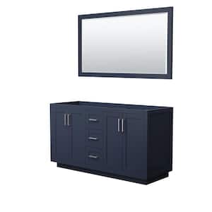 Miranda 59.25 in. W x 21.75 in. D Double Bath Vanity Cabinet Only with Mirror in Dark Blue