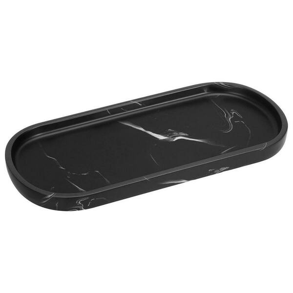 Dracelo Matte Ink Black Resin. Handmade Bathroom Countertop Organizer