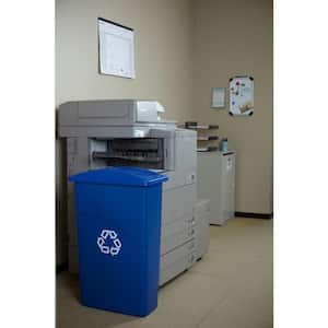 Slim Jim 23 Gal. Blue Recycling Container with Venting Channels