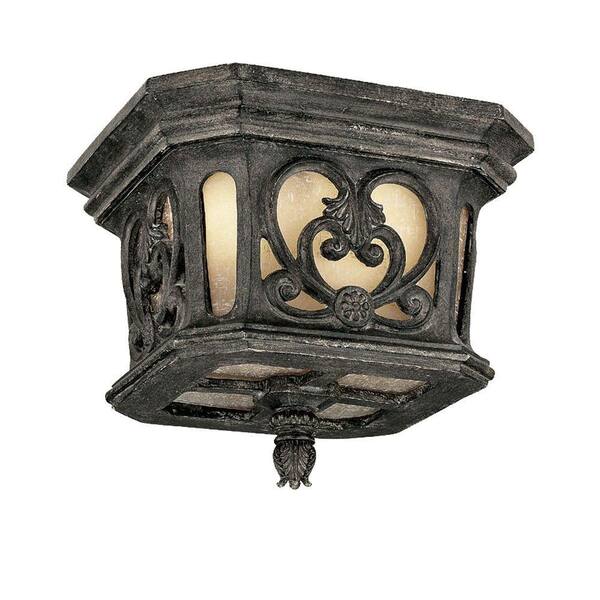 Acclaim Lighting Manorgate Collection Ceiling-Mount 2-Light Outdoor Black Coral Light Fixture