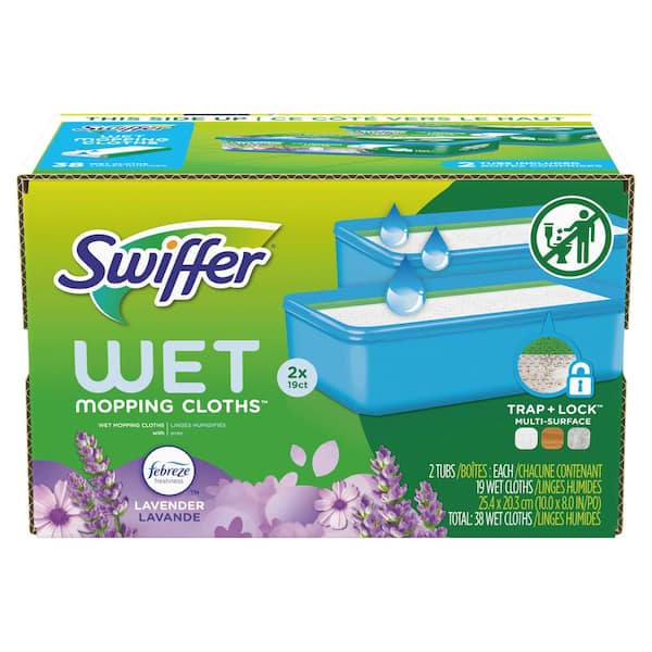 Swiffer Lavender Scent Wet Mopping Cloth Refills (19-Count, Multi-Pack 2)