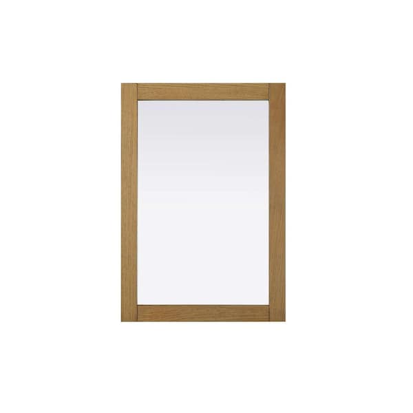 Honey Teak 22 in. W x 32 in. H Transitional Rectangle Mirror