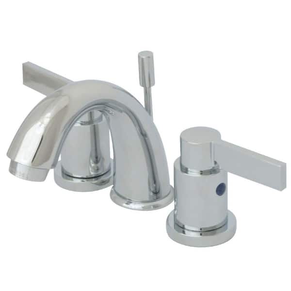 Kingston Brass NuvoFusion 2-Handle 8 in. Widespread Bathroom Faucets with Plastic Pop-Up in Polished Chrome