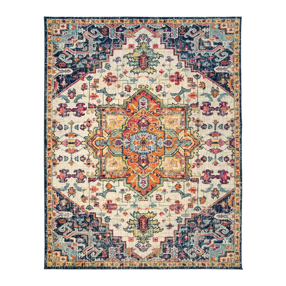 Scanda Tyrella Multi-Colored 9 ft. x 12 ft. Center Medallion Indoor Area Rug price history on PriceWatchPro