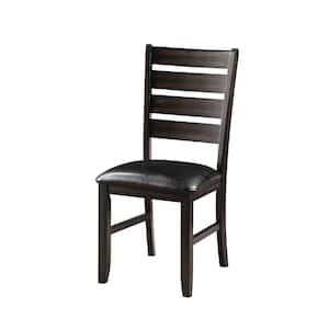 Urbana Side Chair (Set-2) In Black PU and Espresso