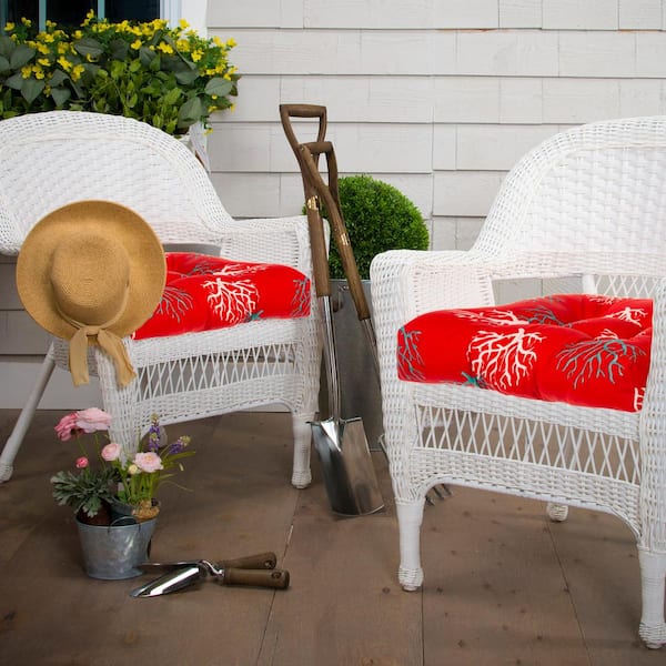 coral wicker chair cushions