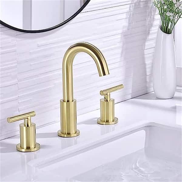 Dyiom 2-Handle 8 in. Bathroom Sink Faucet 3-Hole Wide with Valve and cUPC  Water Supply Hose-Bathroom Accessories Set Brass B07MZ4TK9Z - The Home Depot