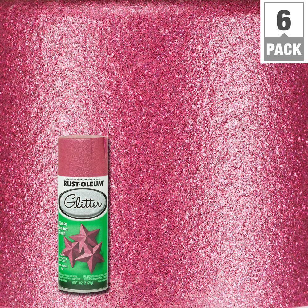Rust-Oleum Specialty 10.25 oz. Bright Pink Glitter Spray Paint (6-Pack ...