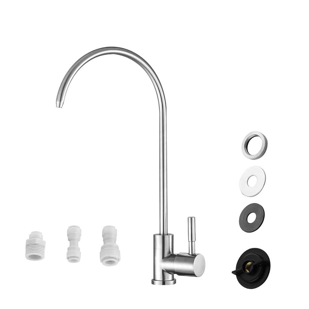 LORDEAR Stainless Steel Water Filter Single Handle High Arch Beverage   Brushed Nickel Lordear Filtered Water Faucets Kfsg100 Ng 64 1000 