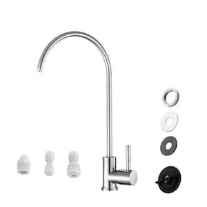 Stainless Steel Water Filter Single Handle High Arch Beverage Faucet in Brushed Nickel with Mounting Hardware