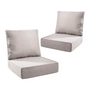 Duraolex 24 in. W x 24 in. D x 6 in. Thick Square 4-Piece Deep Seating Outdoor Lounge Chair Olefin Cushion in Beige