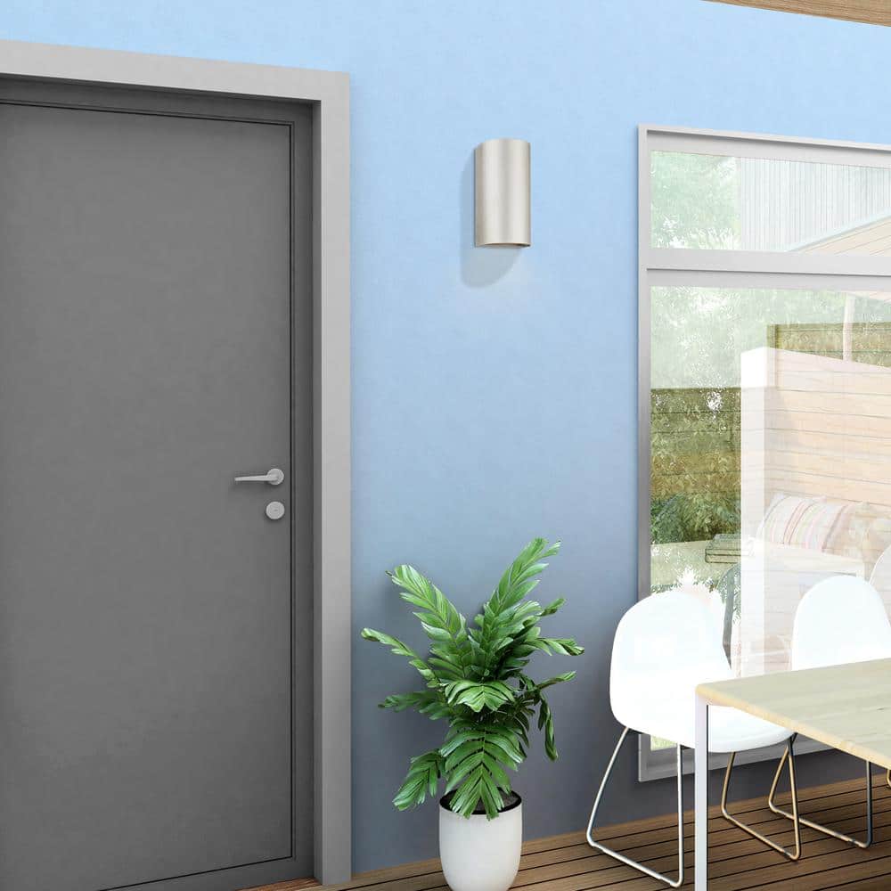Brushed Nickel 1-Light Outdoor Wall Sconce, Dark Sky Compliant