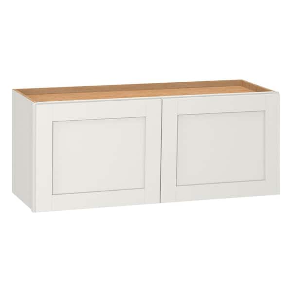 Hampton Bay Westfield Feather White Shaker Stock Assembled Wall Kitchen Bridge Cabinet (36 in. W x 12 in. D x 14 in. H)