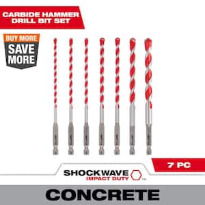SHOCKWAVE Carbide Hammer Drill Bit Kit (7-Piece)