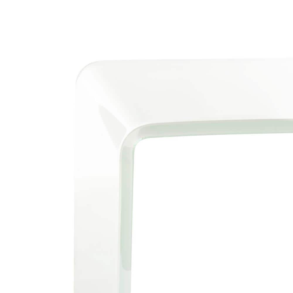 Transitional Clear to White Ombre Glass Console Table