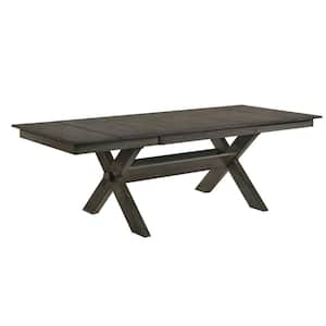 40.16 in.Brown Wood Trestle Base Dining Table (Seat of 8)