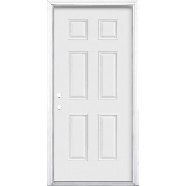Masonite 36 in. x 80 in. 6Panel RightHand Inswing Primed Masonite 36 in. x 80 in. 6Panel RightHand Inswing Primed