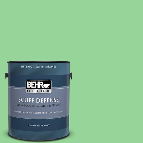 BEHR ULTRA 1 gal. #P390-4 Young Green Extra Durable Satin Enamel Interior Paint & Primer